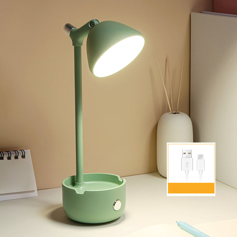Plastic Bowl Shade Study Lamp Macaron Style Adjustable LED Night Table Light