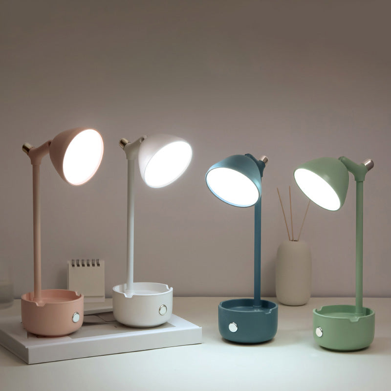 Plastic Bowl Shade Study Lamp Macaron Style Adjustable LED Night Table Light