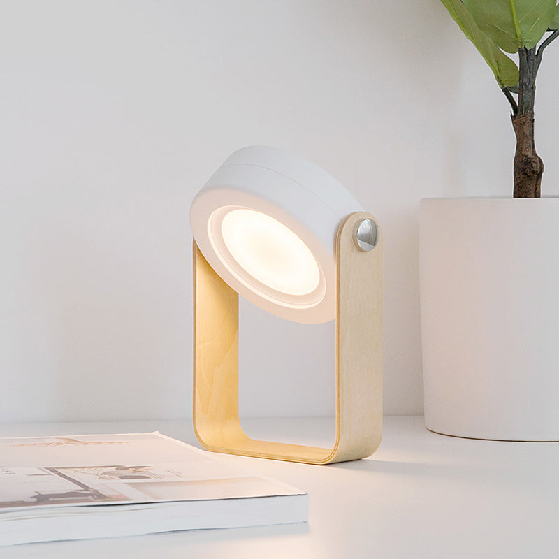 Portable Round Night Light Creative Lampshade Foldable Design Acrylic Bedroom LED Lantern Table Lamp