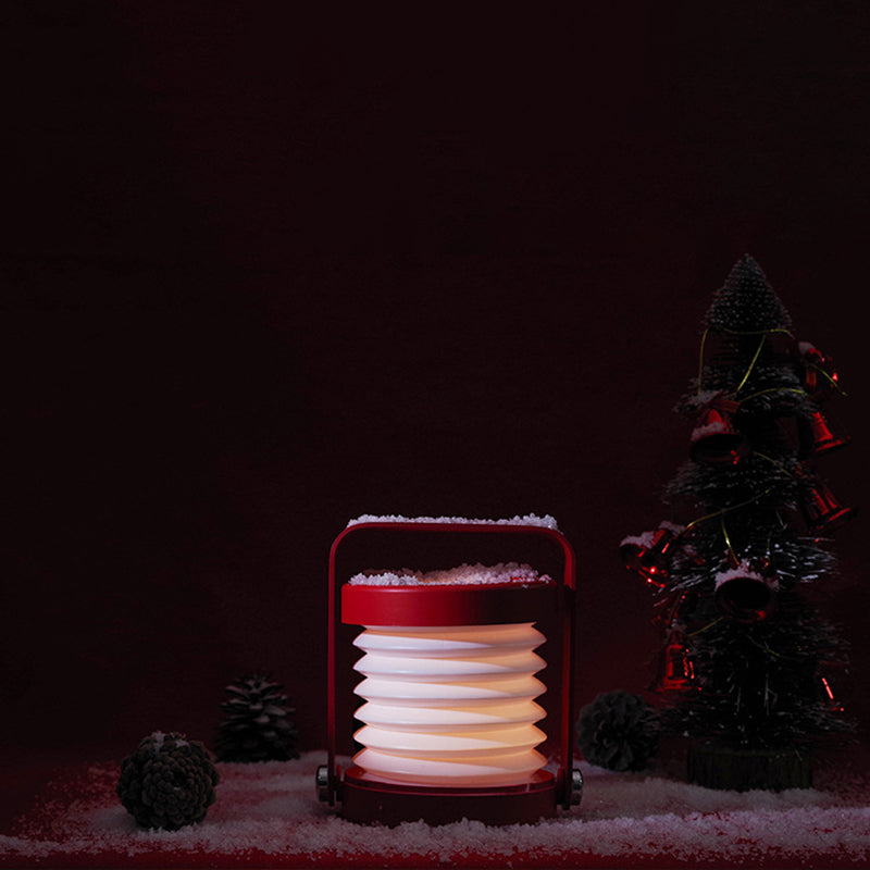 Portable Round Night Light Creative Lampshade Foldable Design Acrylic Bedroom LED Lantern Table Lamp