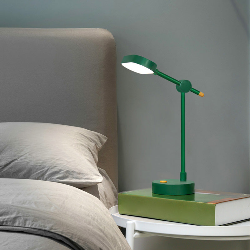 Rectangular Bedroom Lectura de libros Lámpara de mesa de metal de metal con brazo ajustable