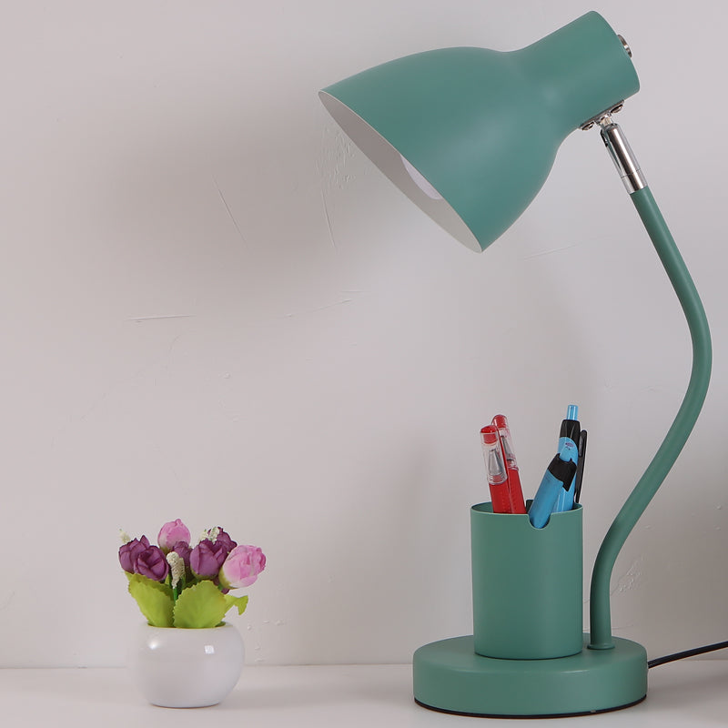 Angled Shade Table Lamp Nordic Metal 1-Light Study Room Reading Light with Pen Holder