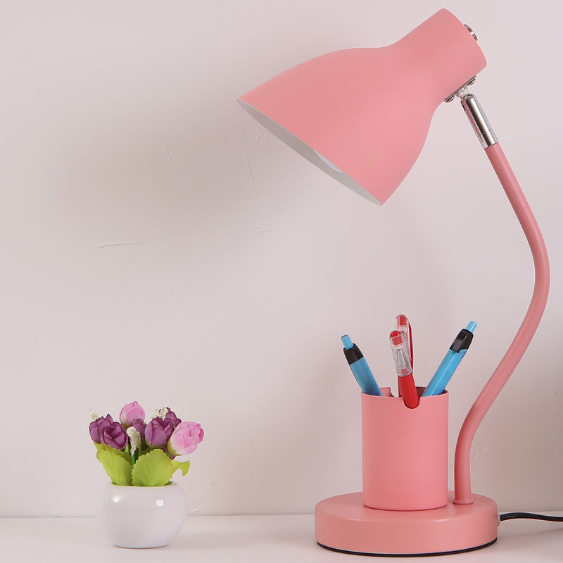 Angled Shade Table Lamp Nordic Metal 1-Light Study Room Reading Light with Pen Holder