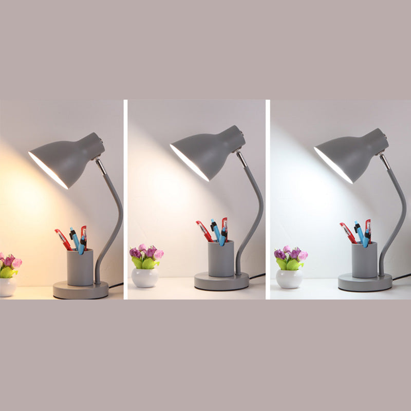Angled Shade Table Lamp Nordic Metal 1-Light Study Room Reading Light with Pen Holder