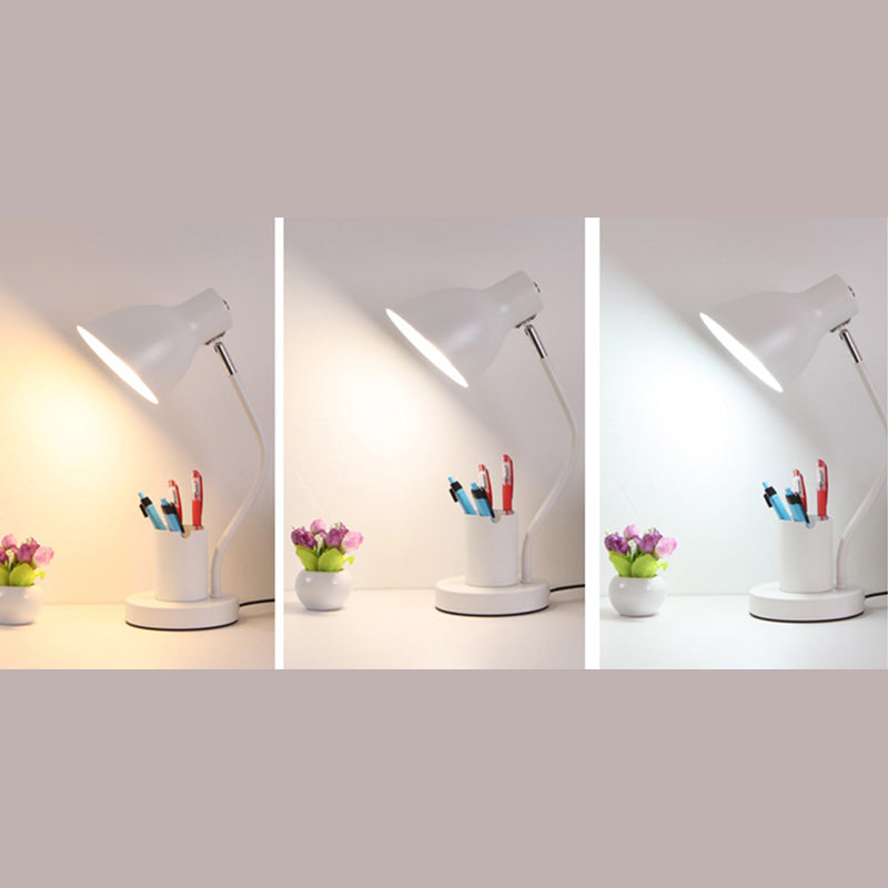 Angled Shade Table Lamp Nordic Metal 1-Light Study Room Reading Light with Pen Holder