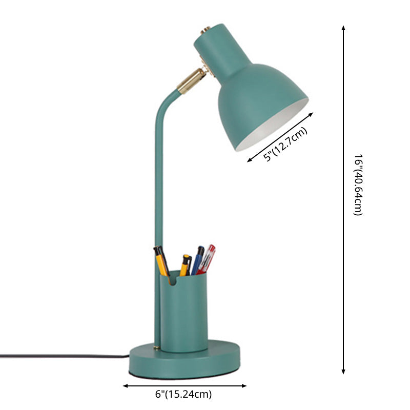 Bell Shade Metall Lesen Lampe Macaron Style 1 Kopftischleuchte mit Stiftbehälter