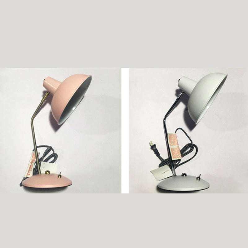 Bowl Shaded Bedside Reading Lamp Iron 1 Head Macaron Style Table Light