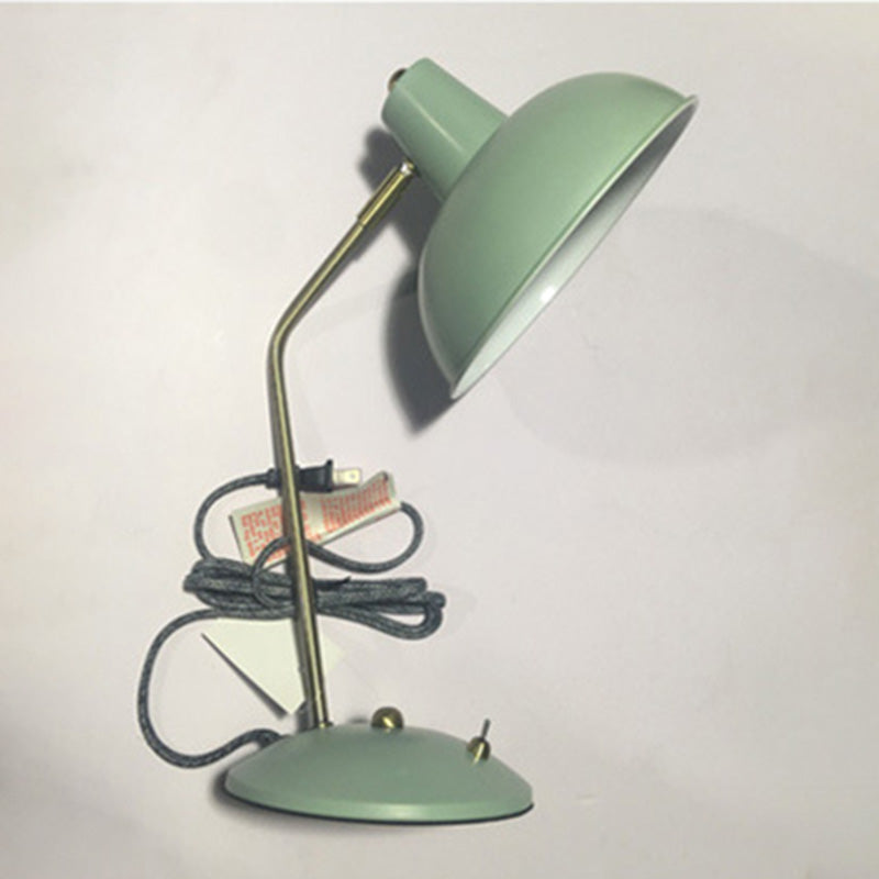 Bowl Shaded Bedside Reading Lamp Iron 1 Head Macaron Style Table Light