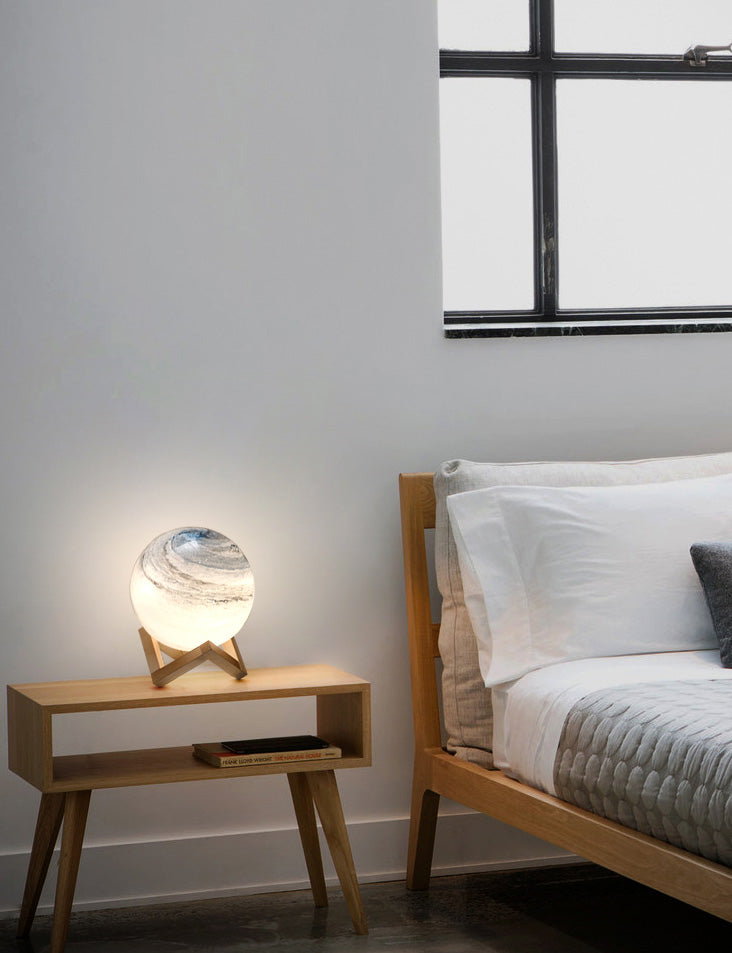 Lampada da tavolo da soggiorno in vetro a 1 lampadina con illuminazione notturna creativa e moderna