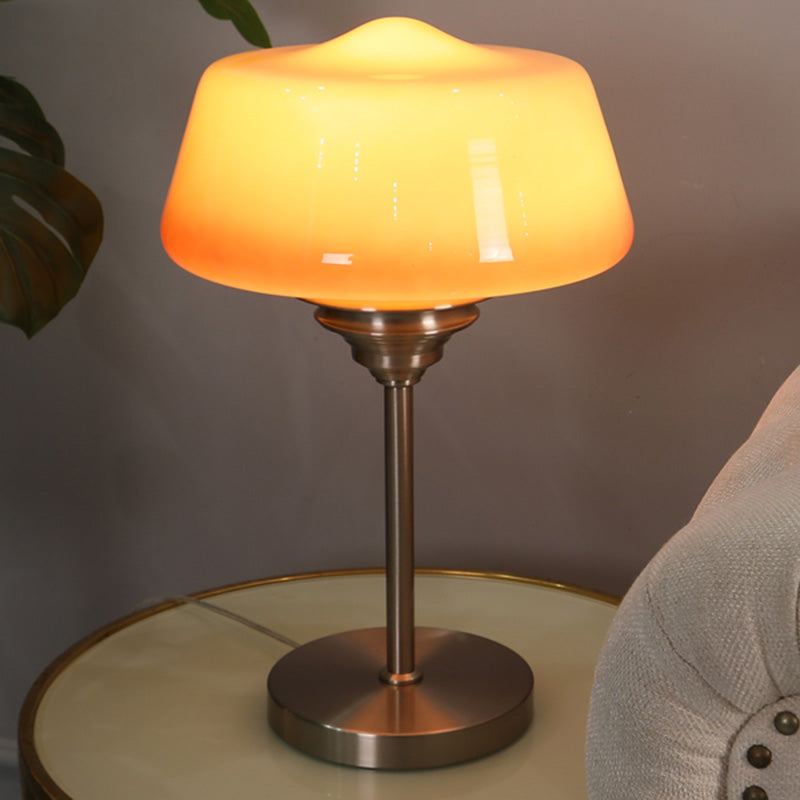 Empire Shade Table Table Lampe nordique Satin Amber Verre 1 Head Living Room Table Light