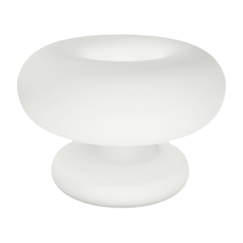 Donut Shaped Milk Glass Table Lamp Minimalist 1-Light Nightstand Light for Bedroom