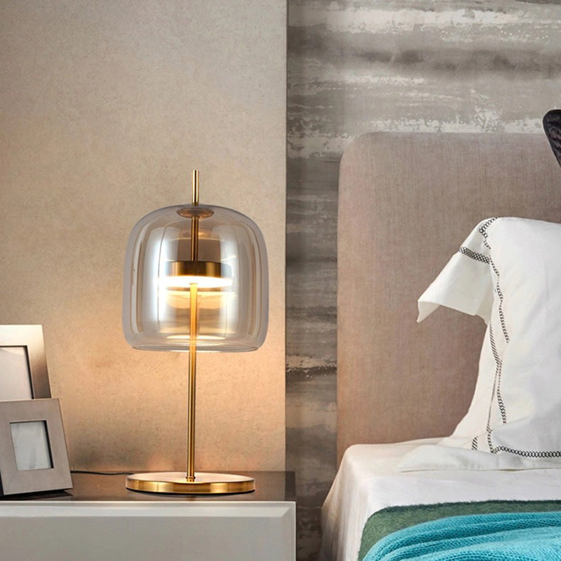 Ultra-modern Simplicity Bell Table Lamp Glass Nightstand Lamp for Bedroom