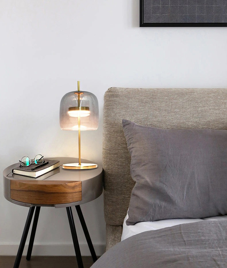 Ultra-modern Simplicity Bell Table Lamp Glass Nightstand Lamp for Bedroom
