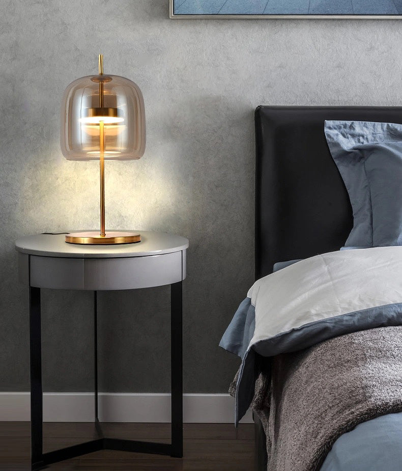 Ultra-modern Simplicity Bell Table Lamp Glass Nightstand Lamp for Bedroom
