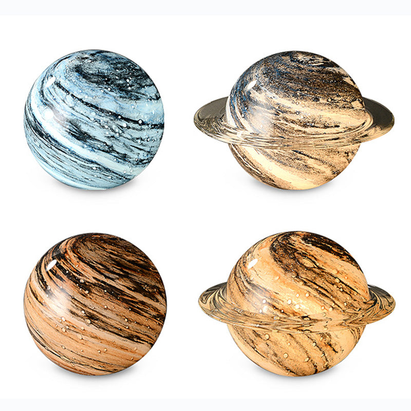 Creative Planet Shaped Night Lamp Modern Glass 1-Bulb Living Room Table Light