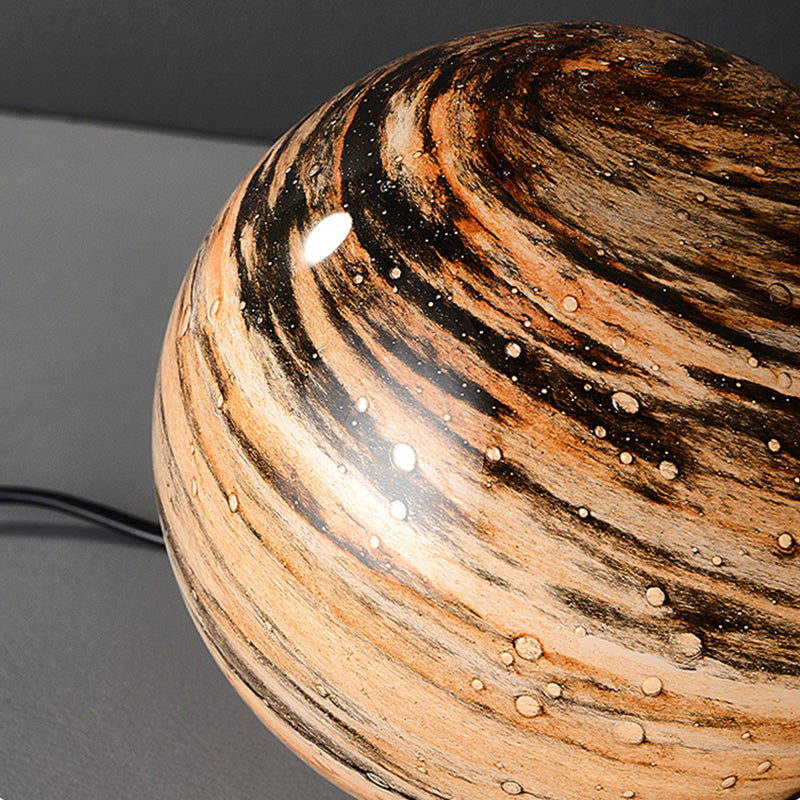 Creative Planet Shaped Night Lamp Modern Glass 1-Bulb Living Room Table Light