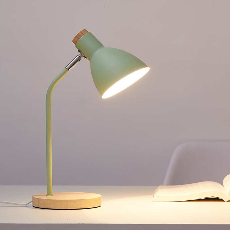 Rotatable Dorm Room Table Lamp Metallic 1 Bulb Nordic Nightstand Light