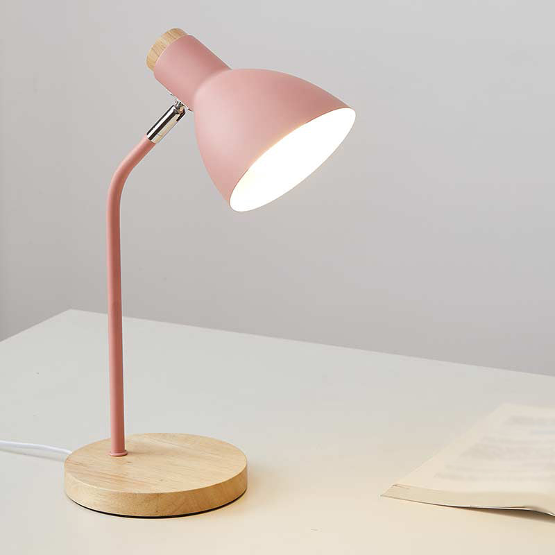 Rotatable Dorm Room Table Lamp Metallic 1 Bulb Nordic Nightstand Light