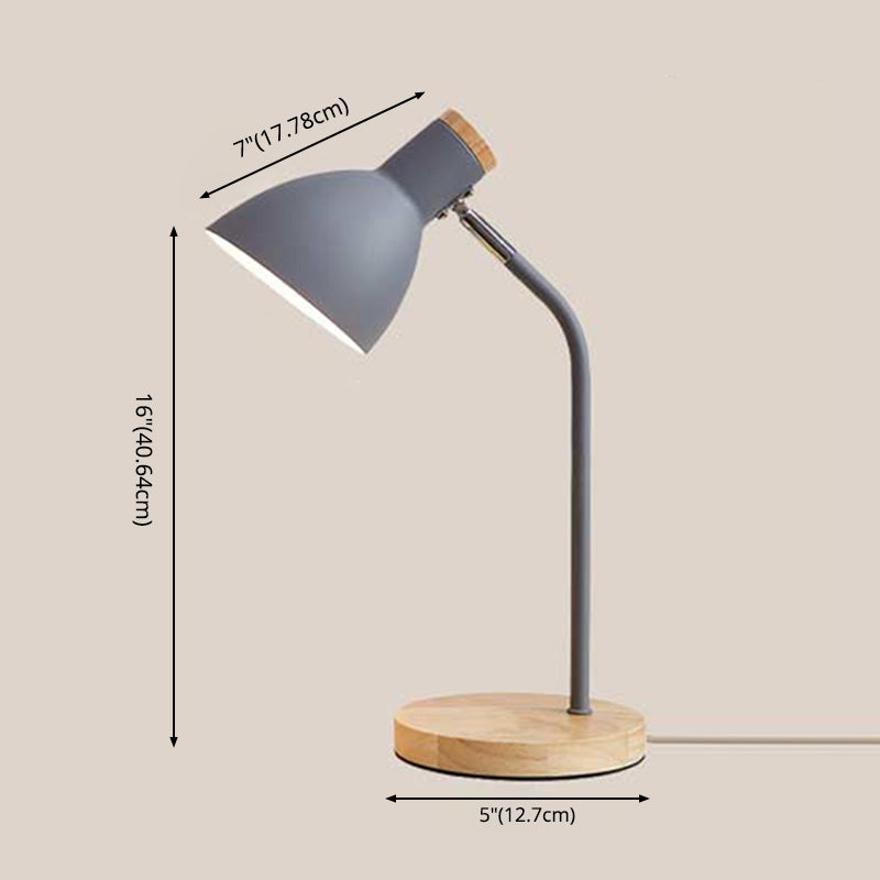 Rotatable Dorm Room Table Lamp Metallic 1 Bulb Nordic Nightstand Light