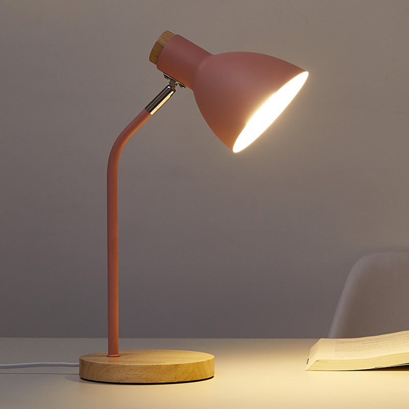 Rotatable Dorm Room Table Lamp Metallic 1 Bulb Nordic Nightstand Light