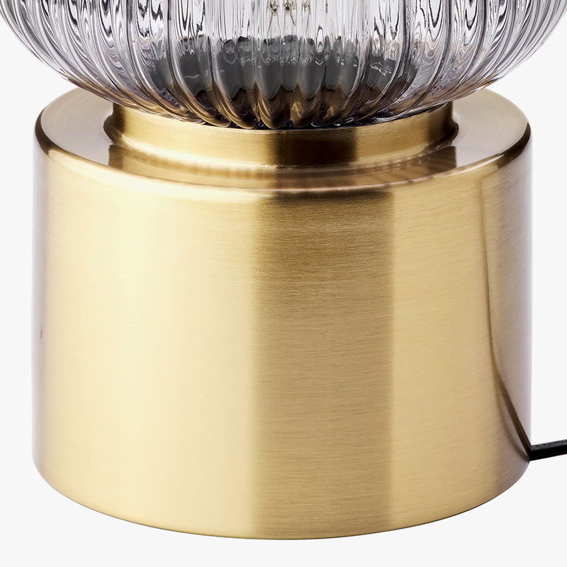 Lampada da tavolo ultramoderna Simplicity Drum Lampada da comodino in vetro a coste per camera da letto