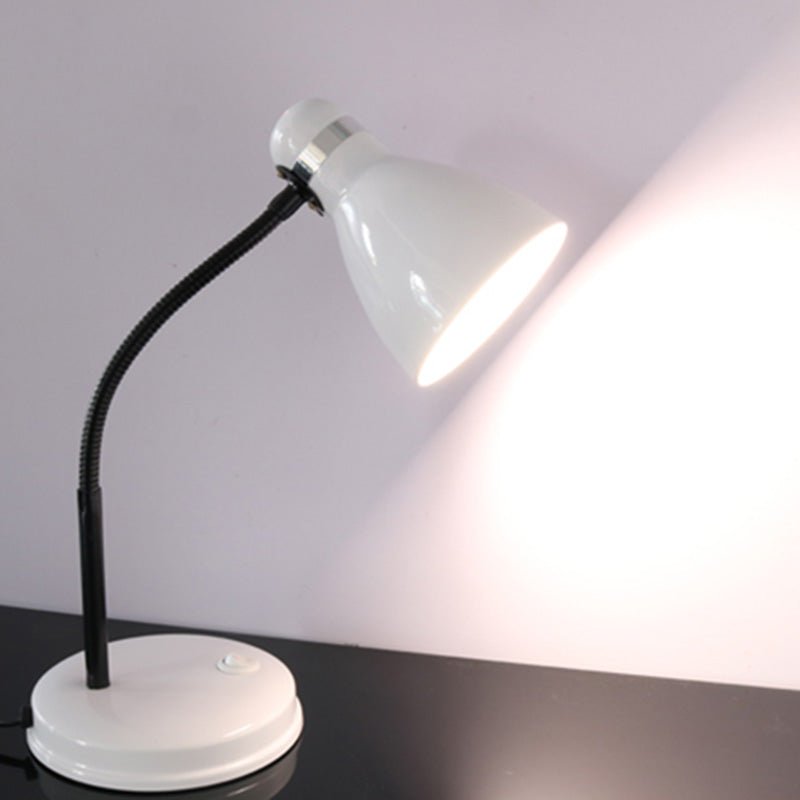 Minimalist Flexible Lernlampe Metall 1 Kopf Schlafzimmer Tischlicht mit Glockenschatten