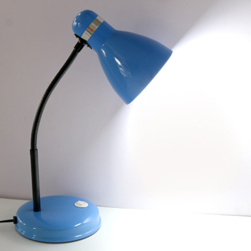 Minimalist Flexible Lernlampe Metall 1 Kopf Schlafzimmer Tischlicht mit Glockenschatten