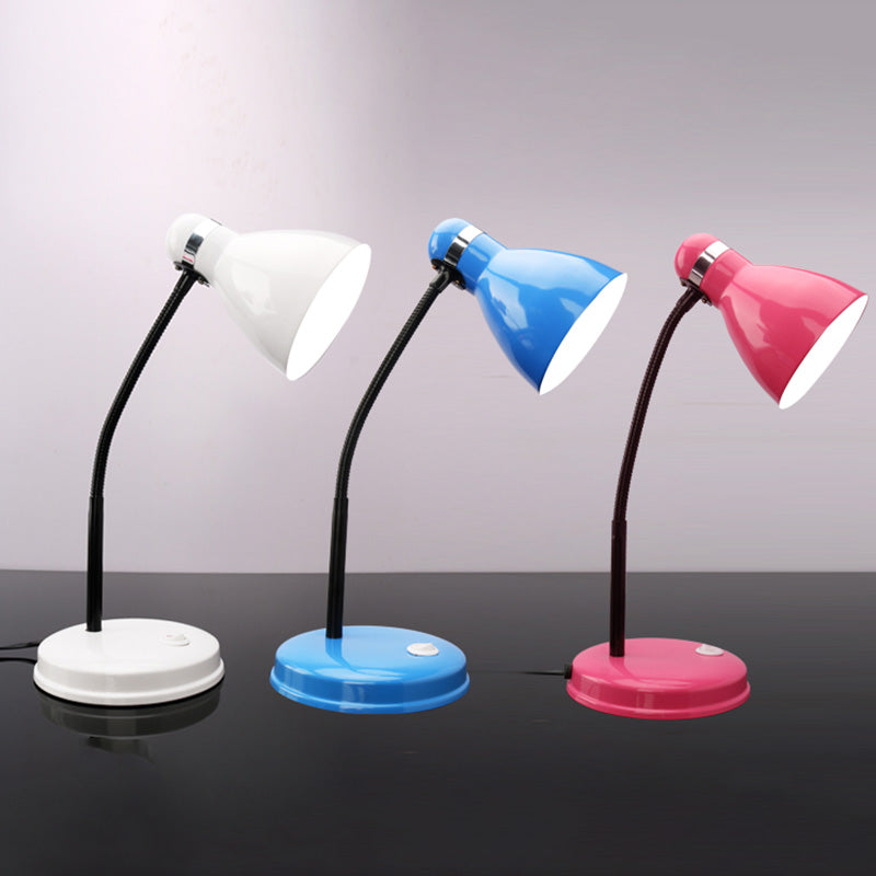 Minimalist Flexible Lernlampe Metall 1 Kopf Schlafzimmer Tischlicht mit Glockenschatten
