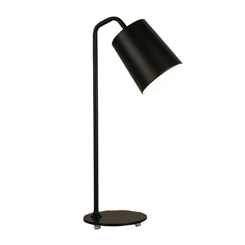 Cylindrical Bedside Reading Book Lamp Metal 1 Head Macaron Style Table Light