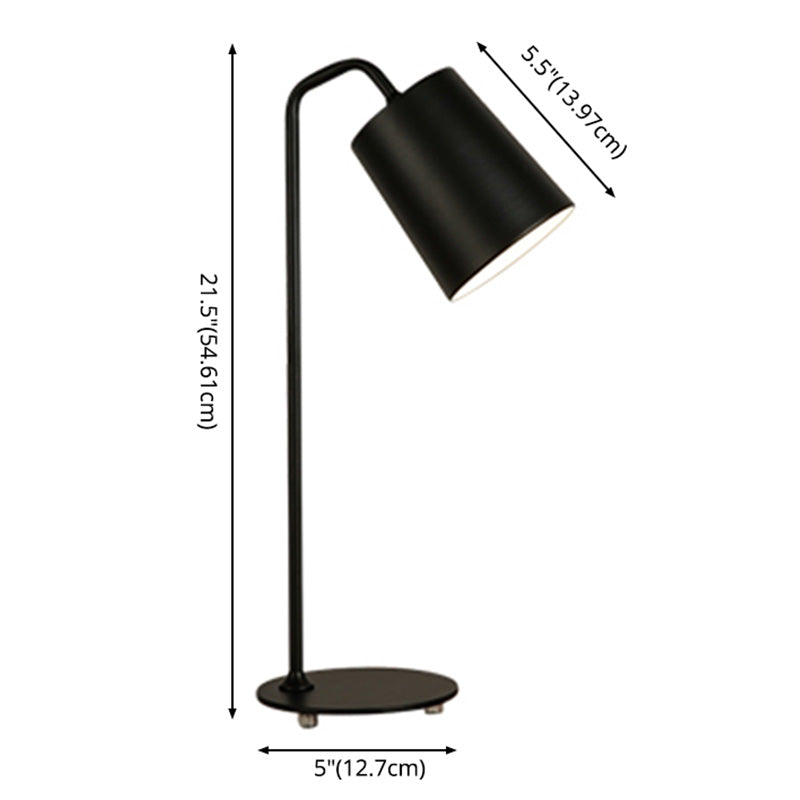 Cylindrical Bedside Reading Book Lamp Metal 1 Head Macaron Style Table Light