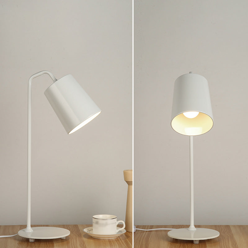 Cylindrical Bedside Reading Book Lamp Metal 1 Head Macaron Style Table Light