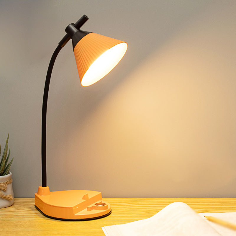 Touch Control Conical Study Light Macaron Plastic Dormitory LED Table Lamp