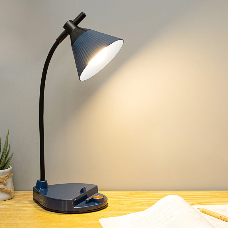 Touch Control Conical Study Light Macaron Plastic Dormitory LED Table Lamp