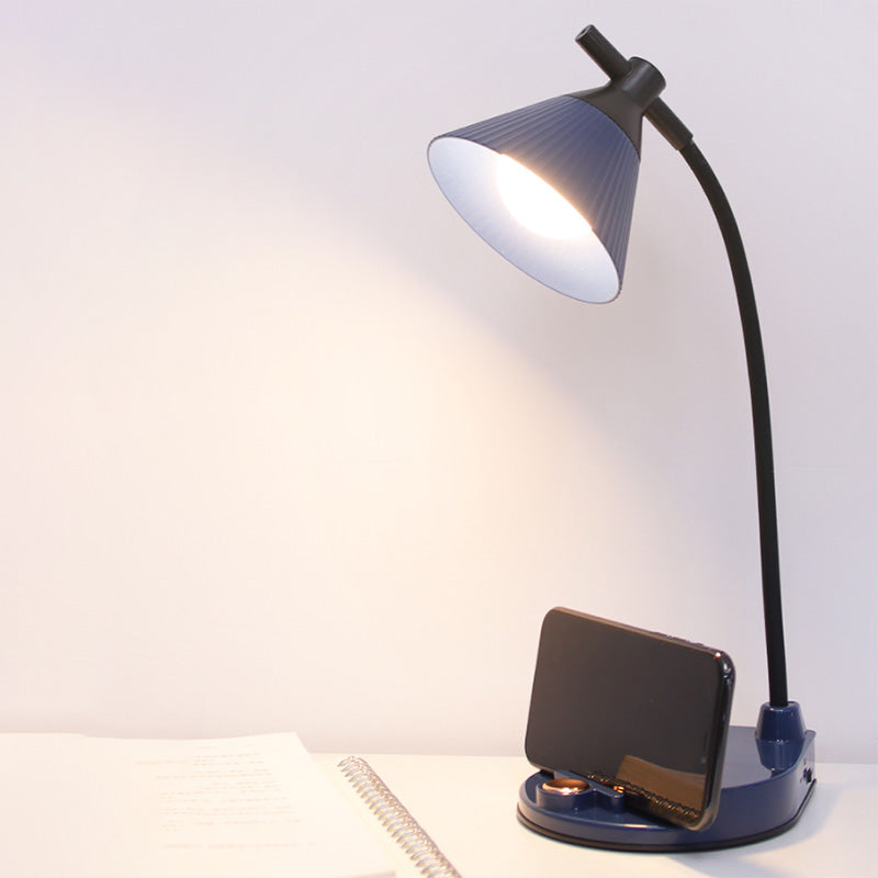 Touch Control Conical Study Light Macaron Plastic Dormitory LED Table Lamp
