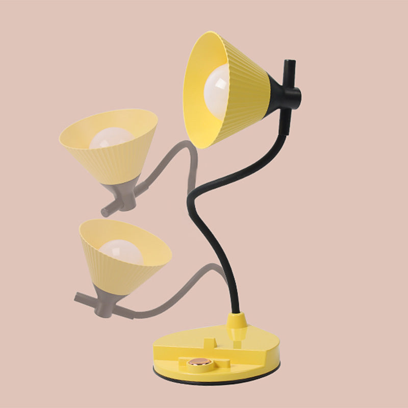 Touch Control Conical Study Light Macaron Plastic Dormitory LED Table Lamp