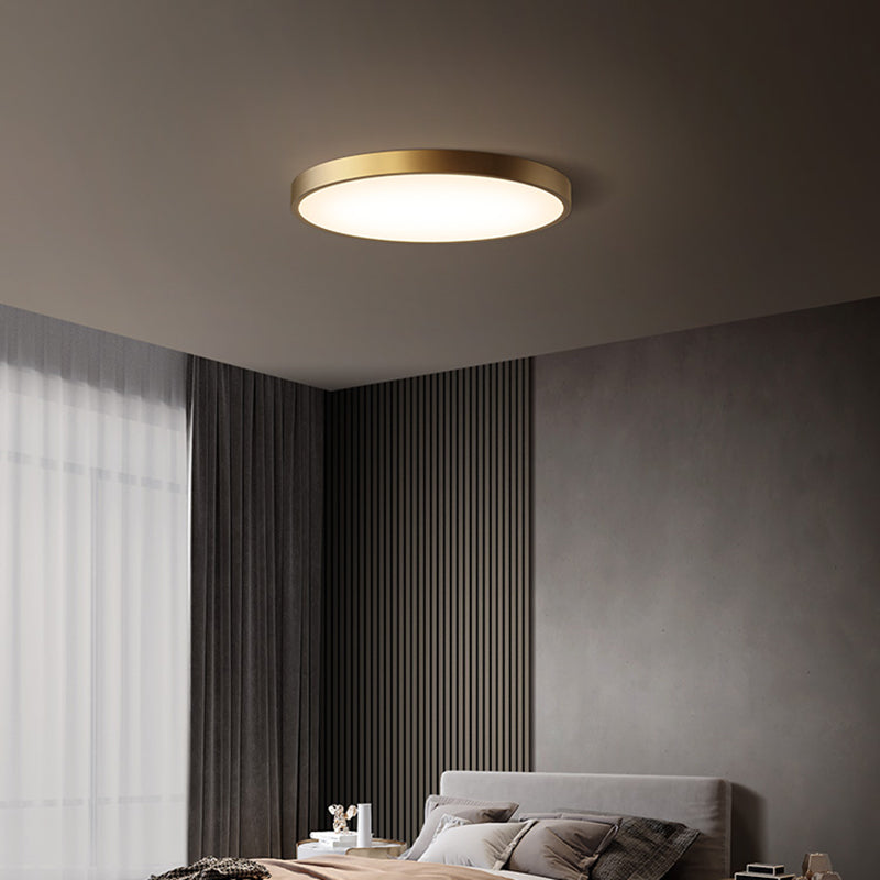 Minimalisme LED Plafond Opgezette Licht Cirkel Metaal Flush Mount Lamp voor Slaapkamer