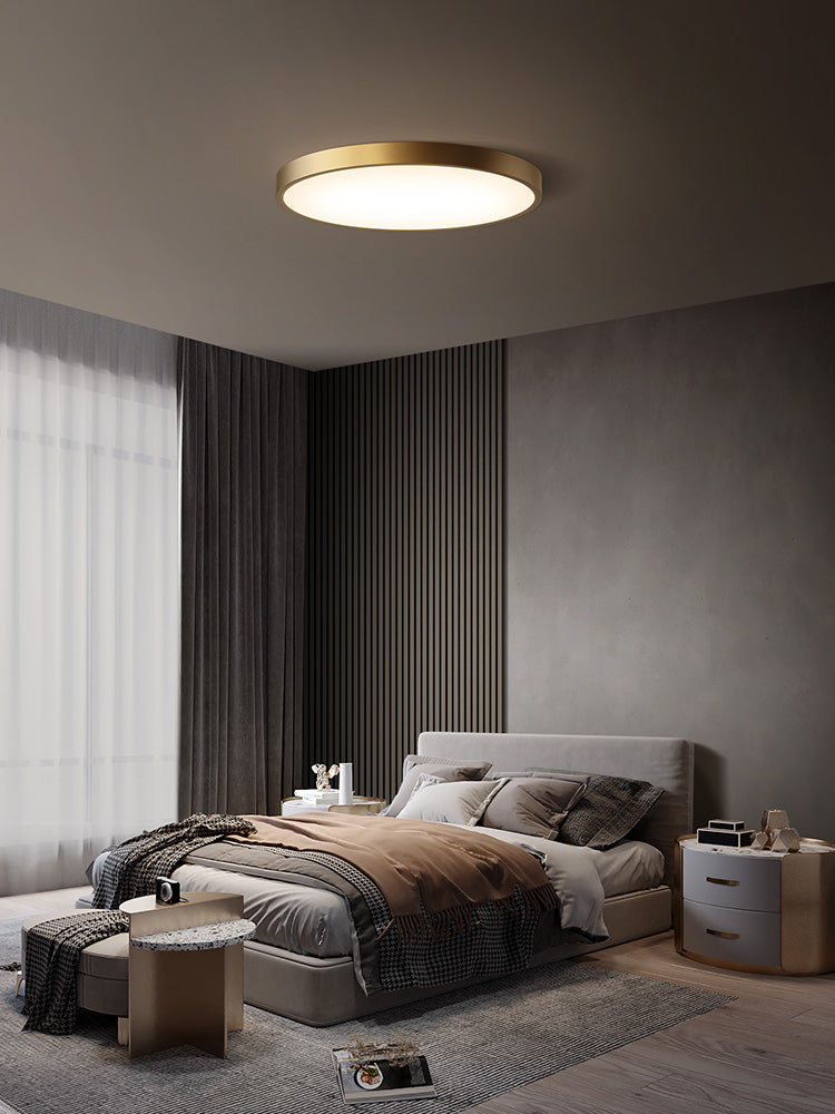 Minimalisme LED Plafond Opgezette Licht Cirkel Metaal Flush Mount Lamp voor Slaapkamer
