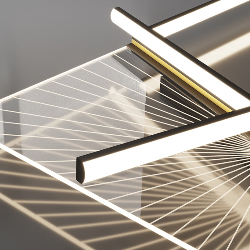 Minimalisme Aluminium LED Ceiling Mounted Light Squared 1-Light Flush Light for Living Room