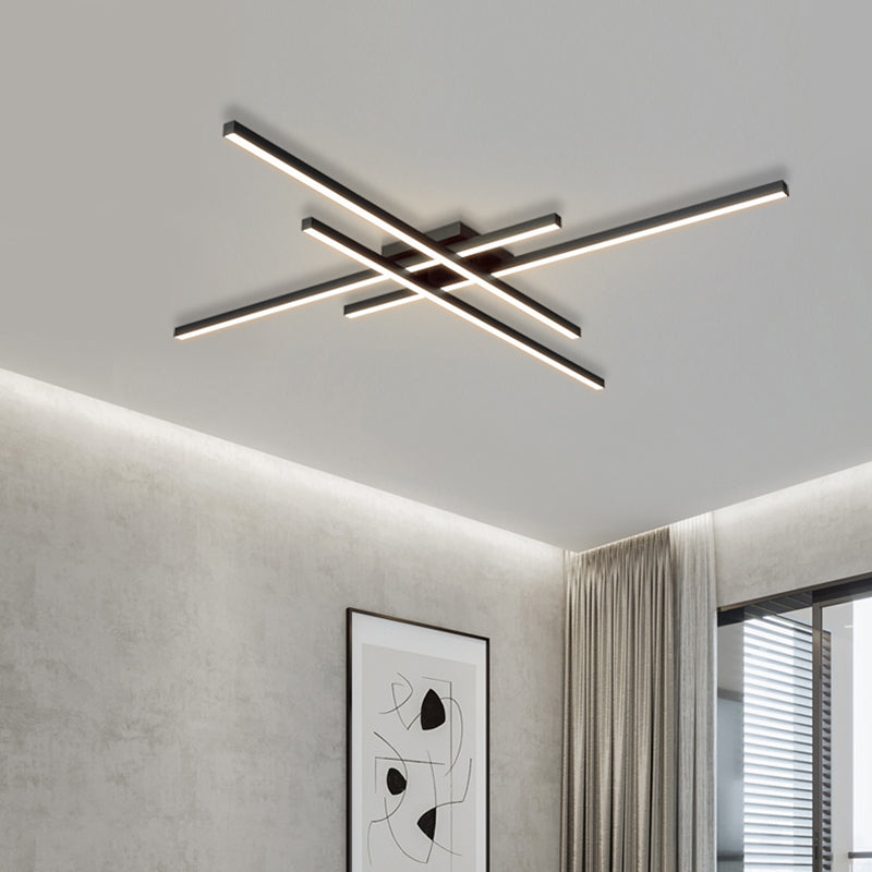Linear Modern Flush Mount LED Metal Ceiling Mounted Light for Living Room