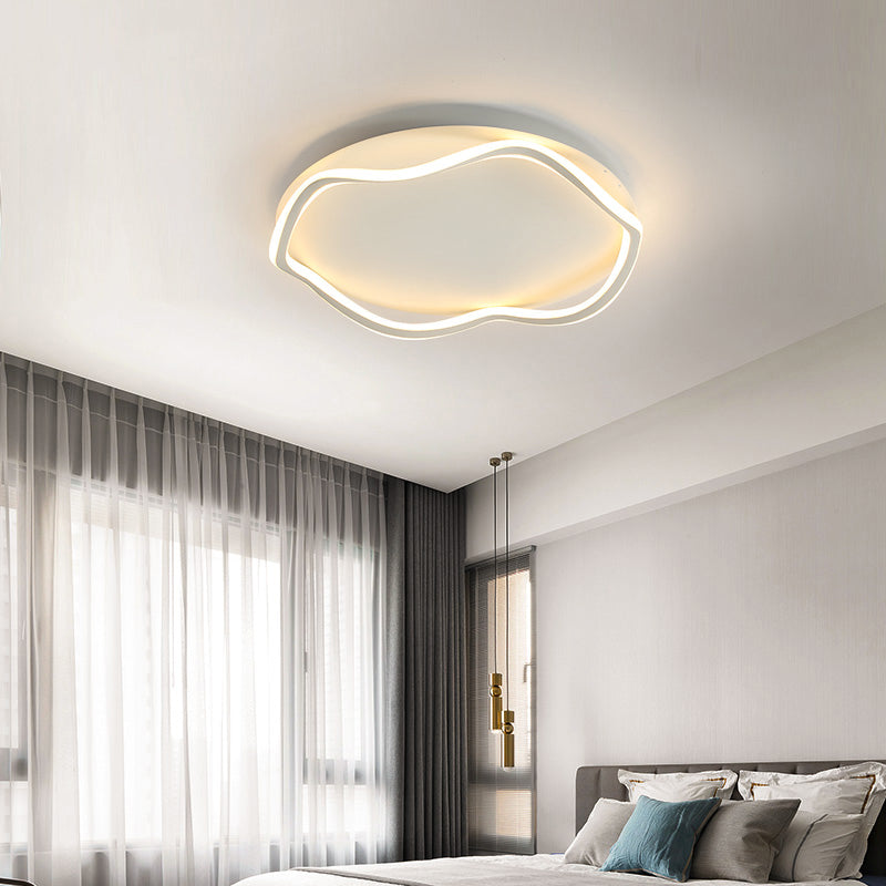 Minimalism Metal LED Ceiling Mounted Light Circle 1-Light Flush Light for Bedroom