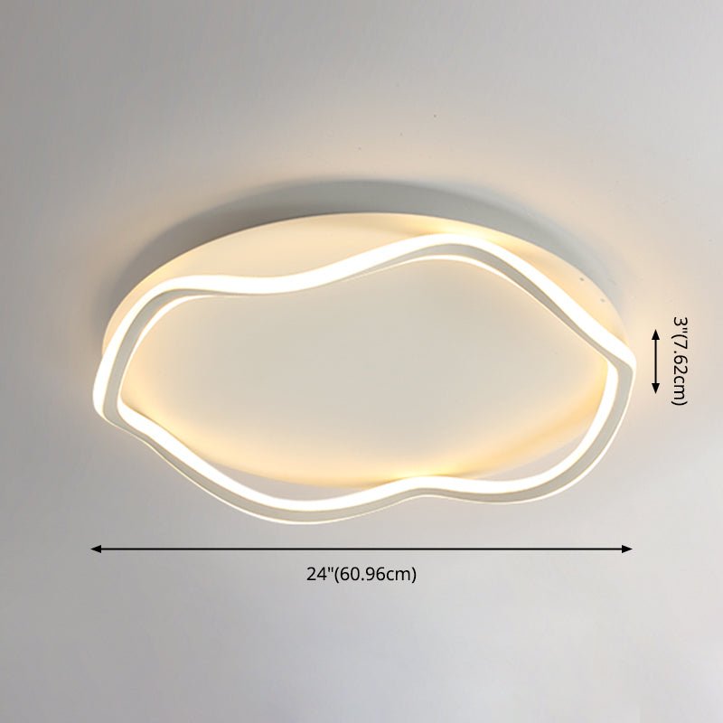 Minimalism Metal LED Ceiling Mounted Light Circle 1-Light Flush Light for Bedroom