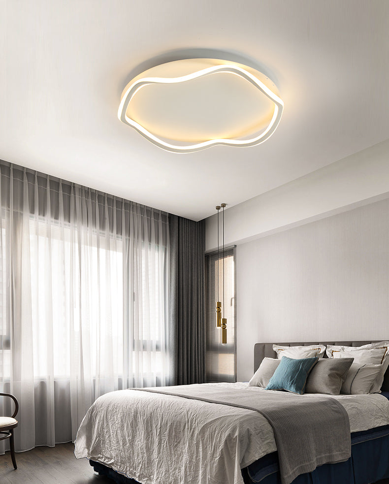 Minimalism Metal LED Ceiling Mounted Light Circle 1-Light Flush Light for Bedroom