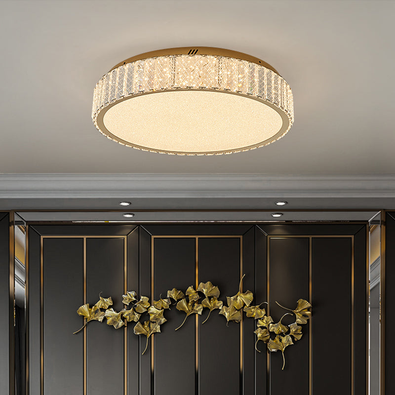 Contemporain K9 Crystal Flush Mount 1-Light Flush Ceiling Light for Living Room