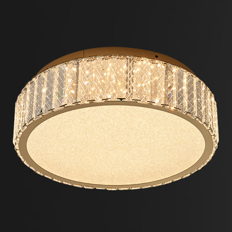 Contemporain K9 Crystal Flush Mount 1-Light Flush Ceiling Light for Living Room
