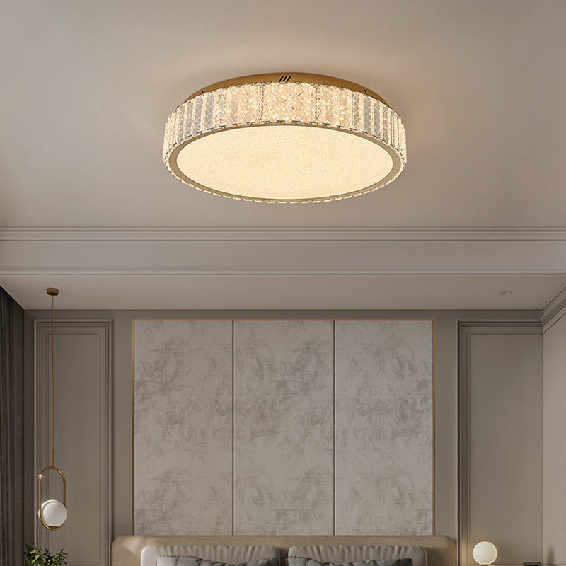 Contemporain K9 Crystal Flush Mount 1-Light Flush Ceiling Light for Living Room