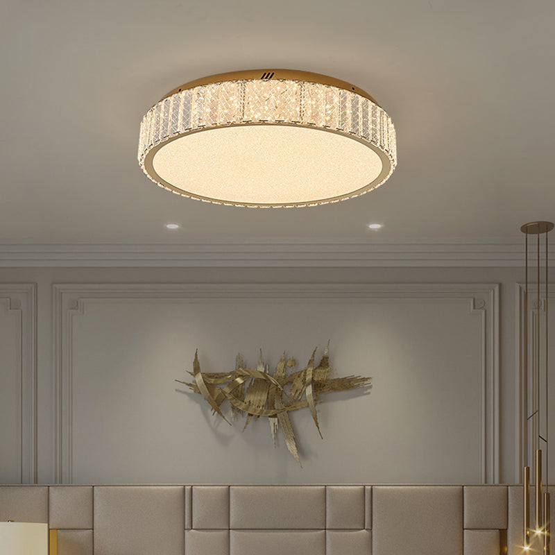 Contemporain K9 Crystal Flush Mount 1-Light Flush Ceiling Light for Living Room