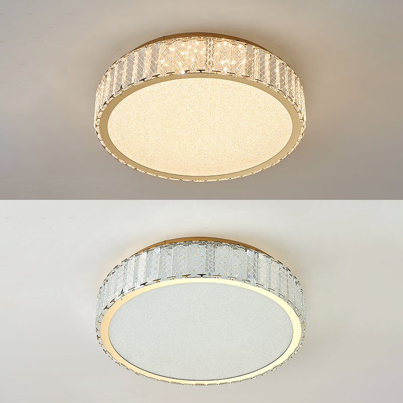 Contemporain K9 Crystal Flush Mount 1-Light Flush Ceiling Light for Living Room