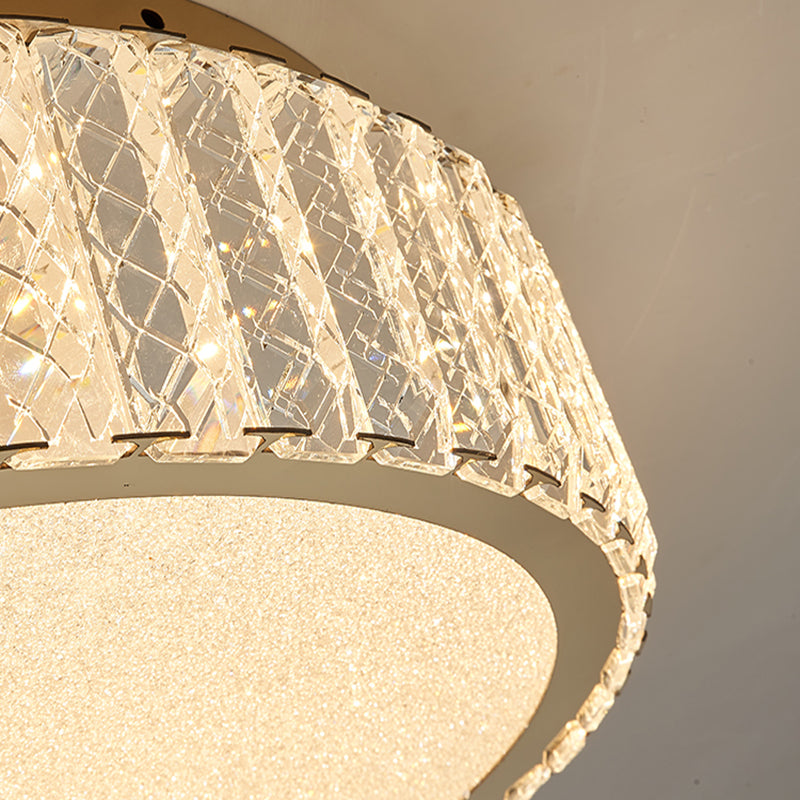 Contemporain K9 Crystal Flush Mount 1-Light Flush Ceiling Light for Living Room