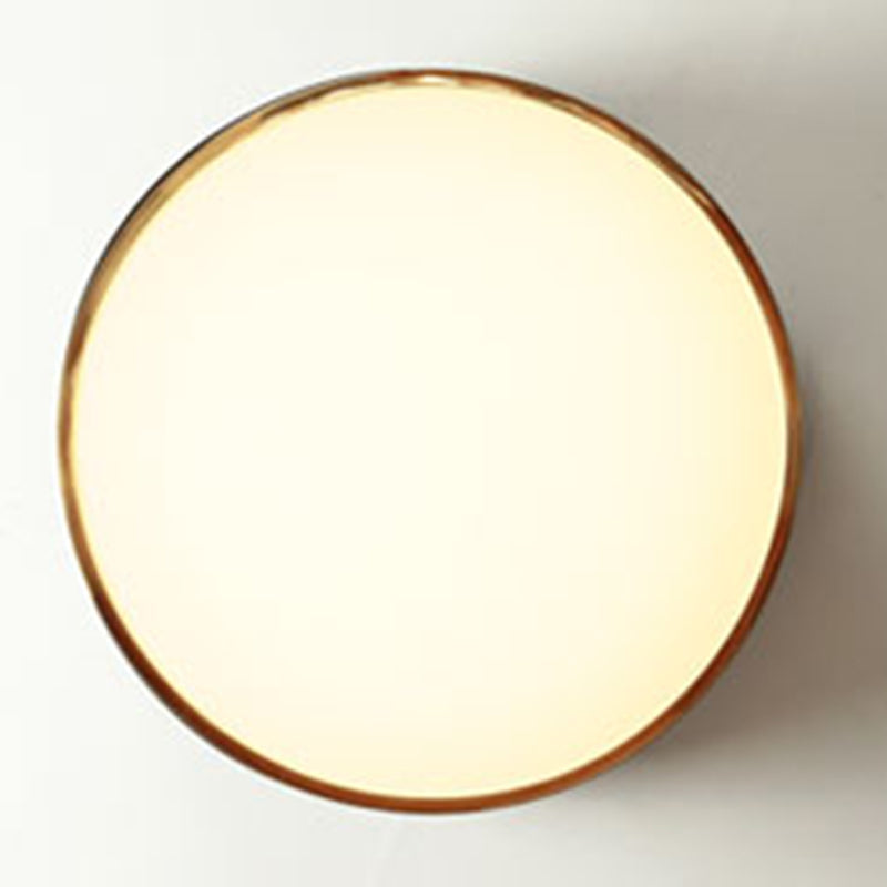 Black and Gold Modern Flush Light Circle 1-Light Ceiling Flush Mount for Bedroom