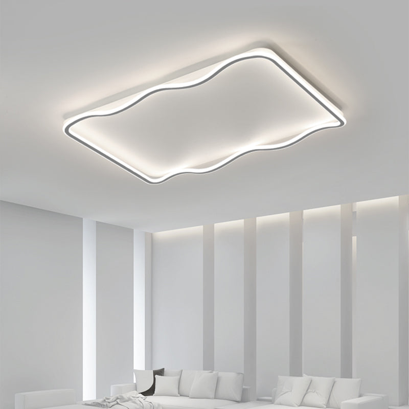 Minimalism Metal Flush Mount 1-Light Squared Flush Ceiling Light for Living Room